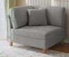Latitude Run Seemab Upholstered Light Gray Corduroy Armchair with Pillow Back, One Arm Single Chair Module Part For Sectional Sofa in Light Gray New in Box $699