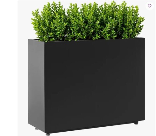 Wrought Studio 36Wx11Dx30H Inches Black Metal Planter Box with Removable Middle Shelf, Large Outdoor Rectangular Garden Planter for Patio, 5-Min Quick Assembly, Drainage Hole & Adjustable Feet New in Box $299