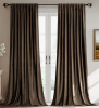 Mercer41 Luxury Velvet Blackout Thermal-Insulated Curtains. Room Darkening 75%-95% Rod Pocket Back Tab Drapes for Living room Bedroom (Pair), 52" W x 90" L New $89
