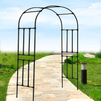 L?S Steel Garden Arbor Trellis White Black Outdoor Lawn Garden Arch Durable Metal for Roses Vines Graceful Curve (Color : Black, Size : 9.8' Wide x 7.9' High) Similar to Picture $299