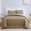 Southshore Fine Linens Vilano 3-Piece Quilt Set, Double-Brushed Microfiber Lightweight Quilted Bedding with Waffle Geometric Pattern, King/California King, Taupe New $299