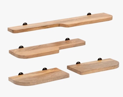 AllModern Valetta Solid Wood Wall Mounted Floating Display Shelves (Set of 4) New In Box $299