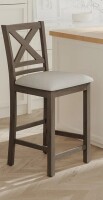 Gracie Oaks Upholstered 26" Counter Bar Stool Solid Wood Counter Stool New In Box $299