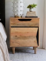 Millwood Pines Euricka 1-Drawer Mango Wood Nightstand New In Box $299