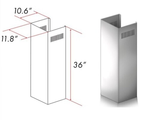 ZLINE 1-36" Chimney Extension for 9 ft. to 10 ft. Ceilings New In Box $299