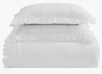 Laura Ashley Twin XL 2-Piece MF Eyelet Ruffled Comforter Set New $299