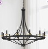 Laurel Foundry Modern Farmhouse Mattheo 12-Light Dimmable Steel Candle Style Hardwired Wagon Wheel Chandelier with Adjustable Height New in box $899