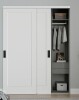 Jubest 60"X80" Flat 1-Panel Smooth White Primed Molded Sliding Closet Doors With Installation Hardware Kit and Matte Black Flush Pull New Shelf Pull $399