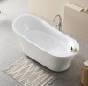 Ove Decors Skylar 71" Free Standing Acrylic Soaking Tub with Athena Freestanding Faucet, Reversible Drain, Drain Assembly, and Overflow In Box $1399