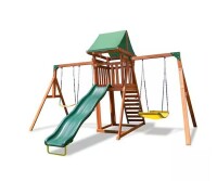 SPORTSPOWER Sherwood Wood Swing Set with Slide 2 Box New In Box $899