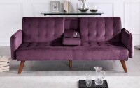 US Pride Tufted Convertible Velvet Sofa Bed with Cup Holder New In Box $699
