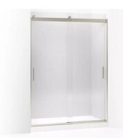 Kohler Levity&reg; 59-5/8 x 82 in. Anodized Aluminum and Tempered Glass Frameless Sliding Shower Door with Handle and Crystal Clear Glass in Brushed Nickel New In Box $1199