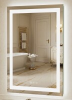 Ivy Bronx UL Certified Bright Front & Back LED Bathroom/Vanity Mirror - Dimmable Anti-Fog Tempered Glass with 3-Color Adjustment, 36"x 24" New In Box $299