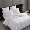 Vera Wang Queen Size 3-Piece Solid Textured Pleats White Duvet Cover Set New $299