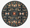 Charlton Home&reg; 6' Round Goldene Boho Bird Area Rug Washable Rug for Living Room, Large Floral Bedroom Carpet Low-Pile New $199