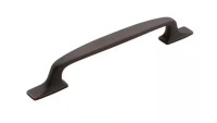 Amerock Highland Ridge 6-5/16 in. (160mm) Classic Dark Oiled Bronze Arch Cabinet Pull / Amerock Highland Ridge 1-3/8 in. (35mm) Classic Satin Nickel Bar Cabinet Knob New Assorted