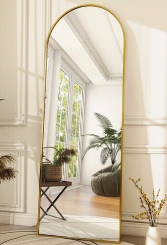 Basics by Wayfair&trade; Arched Metal Oversized Full Length Mirror - Gold New In Box $499