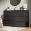 Jocoevol Modern Black 7 Drawer Dresser for Bedroom, Simply Chest of Drawers, Wood Storage Dresser with Deep Drawers for Living Room Hallway Entryway, Black $299