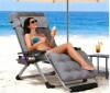 SEEUTEK 29 in.W Oversized Zero Gravity Chair Metal Outdoor Chaise Lounge with Fossil Gray Removable Cushion and Headrest $199