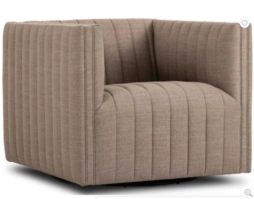 Four Hands Augustine Swivel Chair in Crypton Nomad Taupe Fabric New in Box $2699