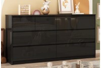 Wrought Studio 63" High Gloss 8 Drawer Dresser in Black New Open Box $999