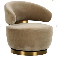 Tov Furniture Austin Upcycled Contract-Grade Fabric Swivel Accent Chair in Oat New In Box $799
