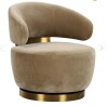 Tov Furniture Austin Upcycled Contract-Grade Fabric Swivel Accent Chair in Oat New In Box $799