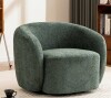 Latitude Run Munehito Upholstered Swivel Barrel Chair in Green New in Box $699