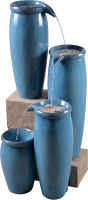 Kenroy Home Vessel Indoor/Outdoor Floor Fountain with Blue Finish, New in Box $499