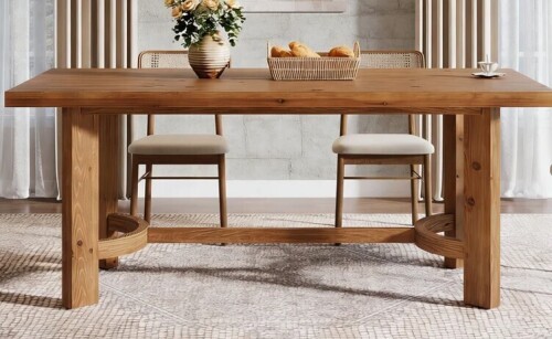 17 Stories 63" Solid Wood Dining Table for 4-6, Walnut New in Box $499