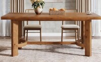 17 Stories 63" Solid Wood Dining Table for 4-6, Walnut New in Box $499