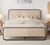 Wade Logan Full Beige Linen Arnasia Bed Full Size New in Box $599