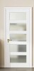 PorteReve 30'' X 80"H 5 Lite White Primed Frosted Tempered Glass French Interior Slab Door Panel Pantry Door New in Box $399