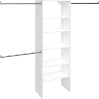 ClosetMaid SuiteSymphony Wood Closet Organizer System, 25-Inch Starter Kit with Tower and 3 Hang Rods and Shelving, Adjustable Shelves, Customizable Insert, Reach-in or Walk-in Closets, Pure White New in Box $299