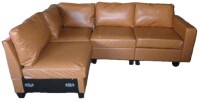 4 piece Faux Leather Sectional in Camel New $$2499
