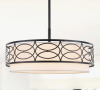 Wrought Studio&trade; 5 - Light 21.65" Dimmable Farmhouse Modern Drum Chandelier, Iron Frame With Cut-Out Design & Inner Fabric Shade New In Box $699