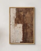 IDEA4WALL Abstract Shape "Warm Dark Brown Neutral Modern Organic Artwork, Minimalist Rustic Living Room Wall Pictures, Large Framed Canvas Giclee Print Wall Art", 32" x 48" New In Box $199