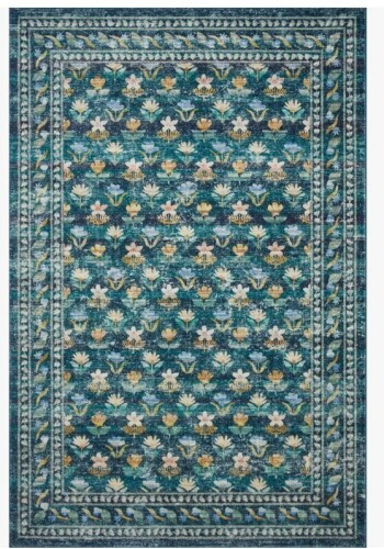 Rifle Paper Co. x Loloi Courtyard Emerald Area Rug feat. CloudPile, Rectangle 8'6" x 11'6" New $399