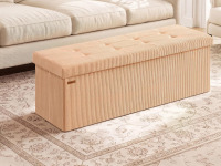 SONGMICS Mazie Collection - 43 Inches Ottoman Storage Bench, 35 Gal. Folding Chest with Breathable Linen-Look Fabric, Load up to 660 lb, for Entryway, Living Room, Bedroom, New In Box $199