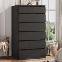 Jocoevol Black Tall 7 Drawer Dresser for Bedroom, Modern Wood Closet Dressers & Chests of Drawers with Jewelry Storage, 23.6" L x 15.8" W x 47.5" H in Large Vertical Dresser for Bedroom, Living Room, Nursery $299