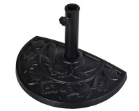 Outsunny 20 in. Half Round Patio Umbrella Base Outdoor Decorative Resin Parasol Stand Holder for 1.5 in., 1.9 in. Pole in Black New in Box $79