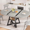 Jocoevol Round Dining Table Kitchen Dining Room Dinner Table for 4-6, Space Saving Extendable Oval Circle Furniture with Pedestal Base and Storage Shelf for Kitchen Living Room (Grey, for 6-8) $699