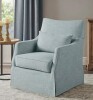Martha Stewart Bedford London Upholstered Skirted Swivel Armchair with Lumbar Pillow New in Box $799
