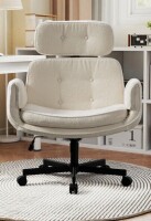 Mercer41 Upholstered Cross-Legged Office Chair With Adjustable Arms,Ergonomic Swivel Executive Chair With Headrest in Box $499