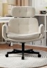 Mercer41 Upholstered Cross-Legged Office Chair With Adjustable Arms,Ergonomic Swivel Executive Chair With Headrest in Box $499