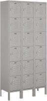 Salsbury Industries Assembled 6-Tier Box Style Standard Metal Locker with Three Wide Storage Units, 6-Feet High by 12-Inch Deep, Gray New Shelf Pull $1099