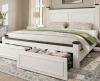 EnHomee Queen Bed Frame with 2 Storage Drawers Queen Size Bed Frame with 51.25" H Headboard Farmhouse Bed Frame NO Noise, No Box Spring Needed, White New Open Box $499
