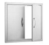 SKYSHALO Double BBQ Island Door 26 in. W x 24 in. H Outdoor Kitchen Cabinet Stainless Steel Access Door for Storage Room New In Box $99