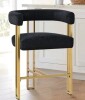 PopMasion Mia 24" Modern Gold Chenille Counter Stool with Arms New In Box $299