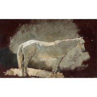 FrameToWall Homer, Winslow 32x21 White Modern Wood Framed Museum Art Print Titled - White Mare, 26" x 36" $299